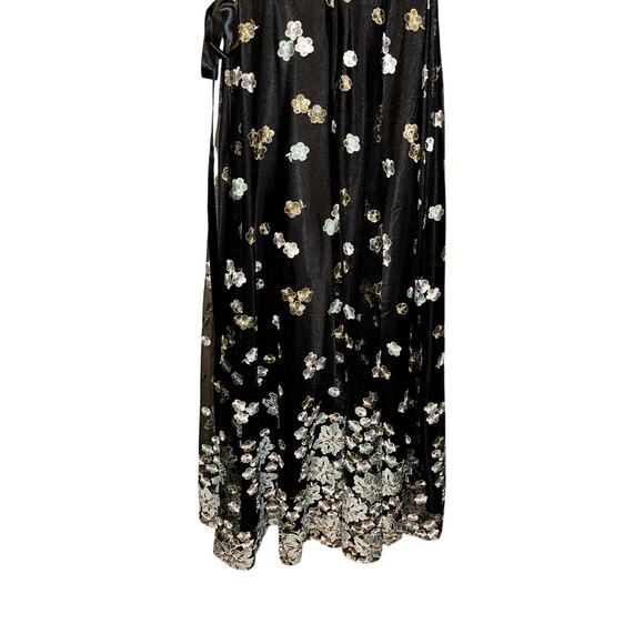 Tahari ALS Prom Homecoming Wedding Formal Floral Embroidered Maxi Formal Dress - Picture 8 of 14